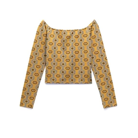 Zara Tops - NEW ZARA Women’s Small Jacquard Knit Long Sleeve Top
